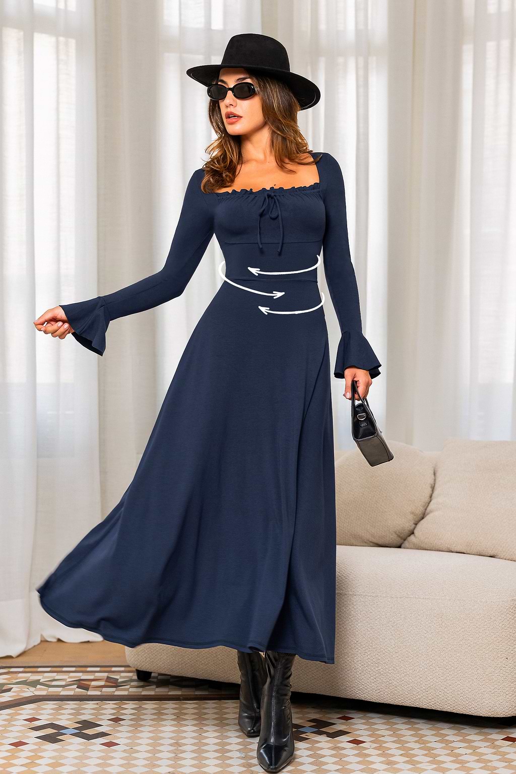 Evening Tales Blue Midi Dress