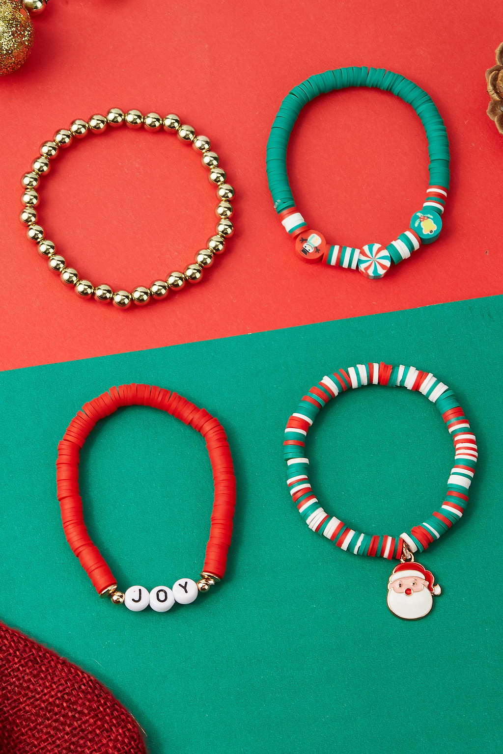 Festive Cheer Beaded Bracelet Set