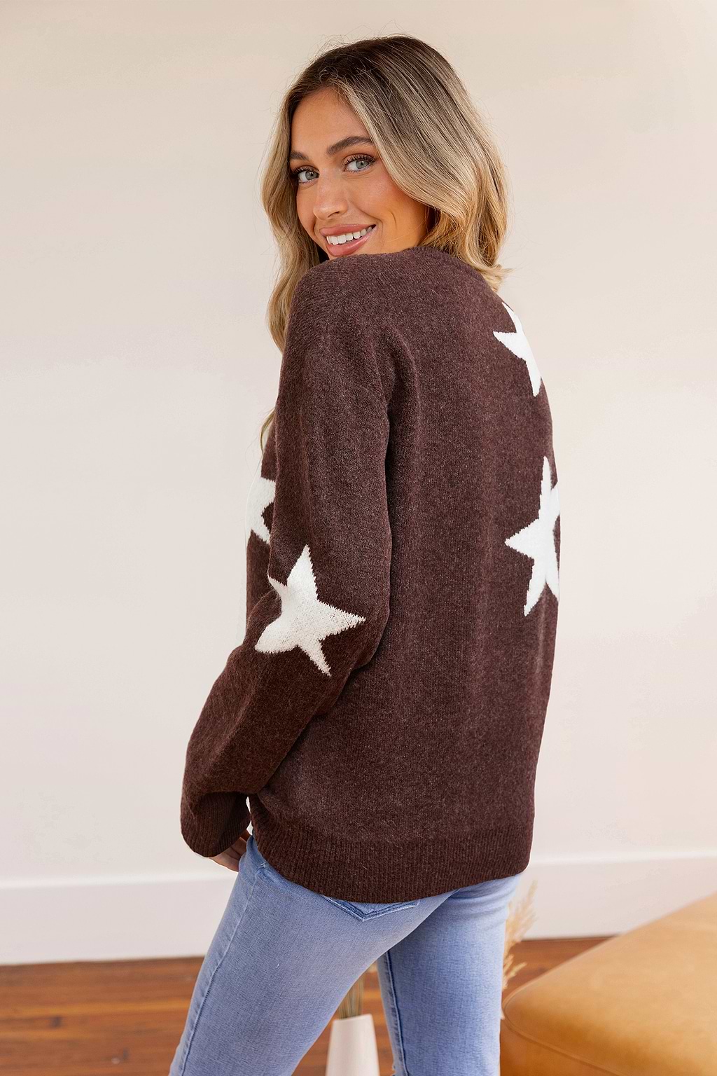 Star Power Brown Sweater