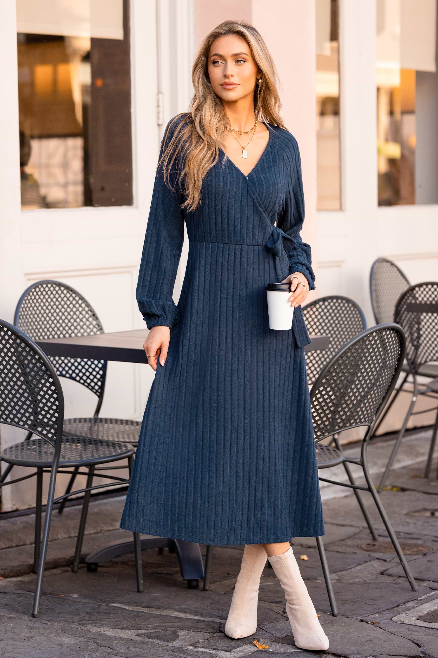 Leaf Print One-Shoulder Belted Dress
