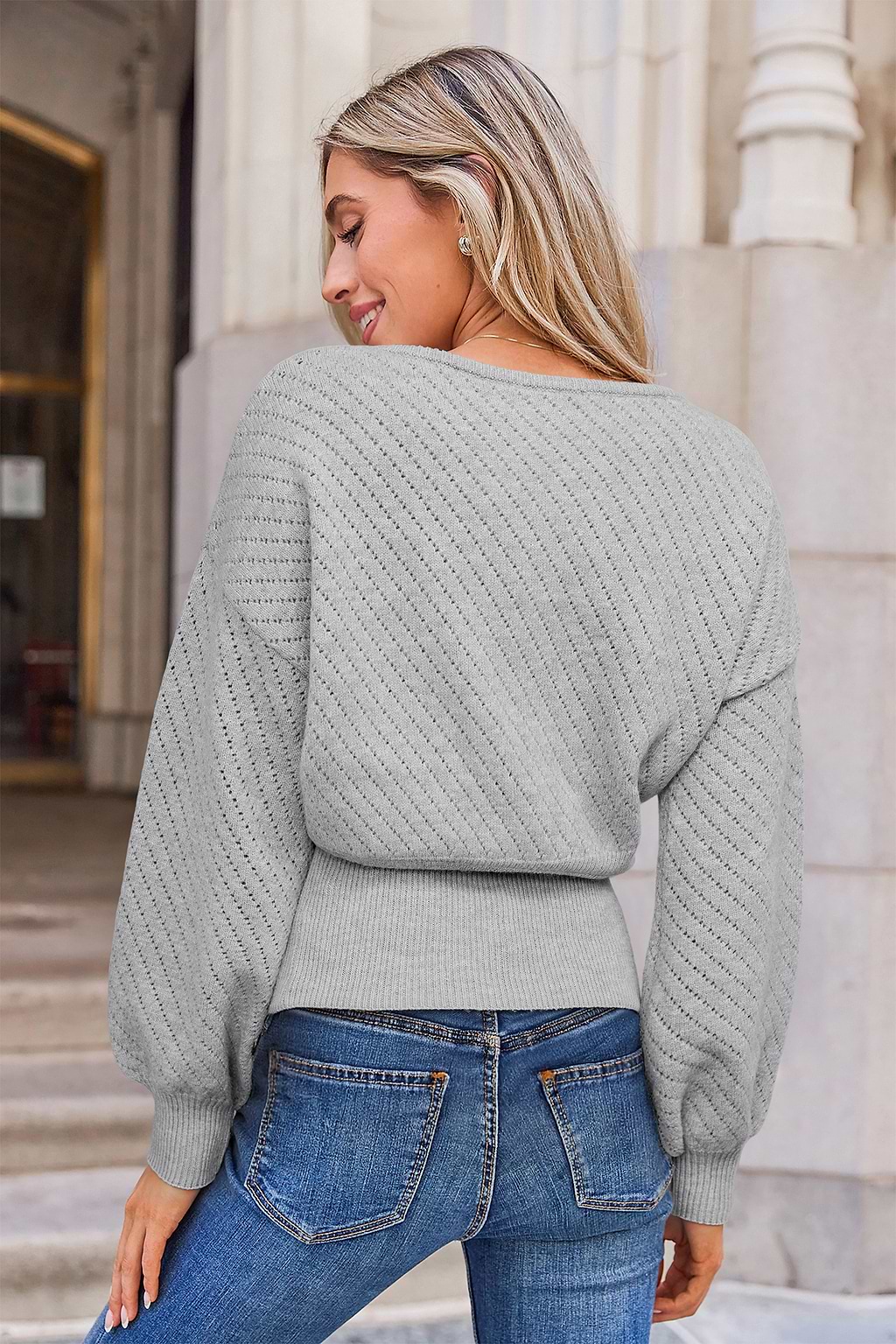 Never Too Late Grey Sweater