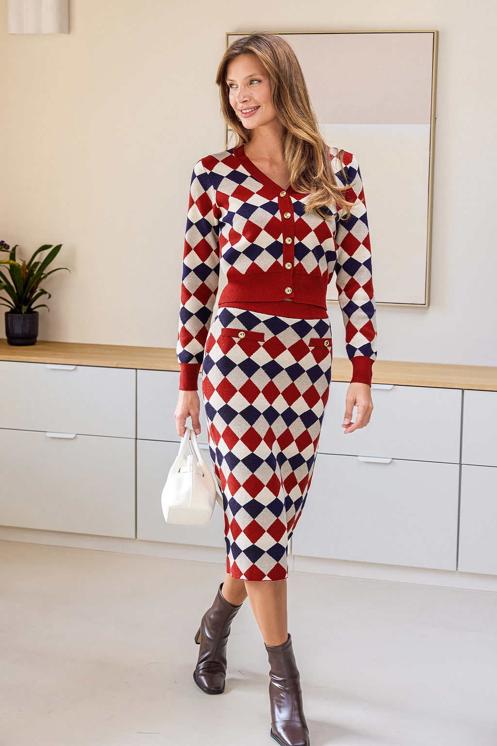 High Achiever Argyle Cardigan