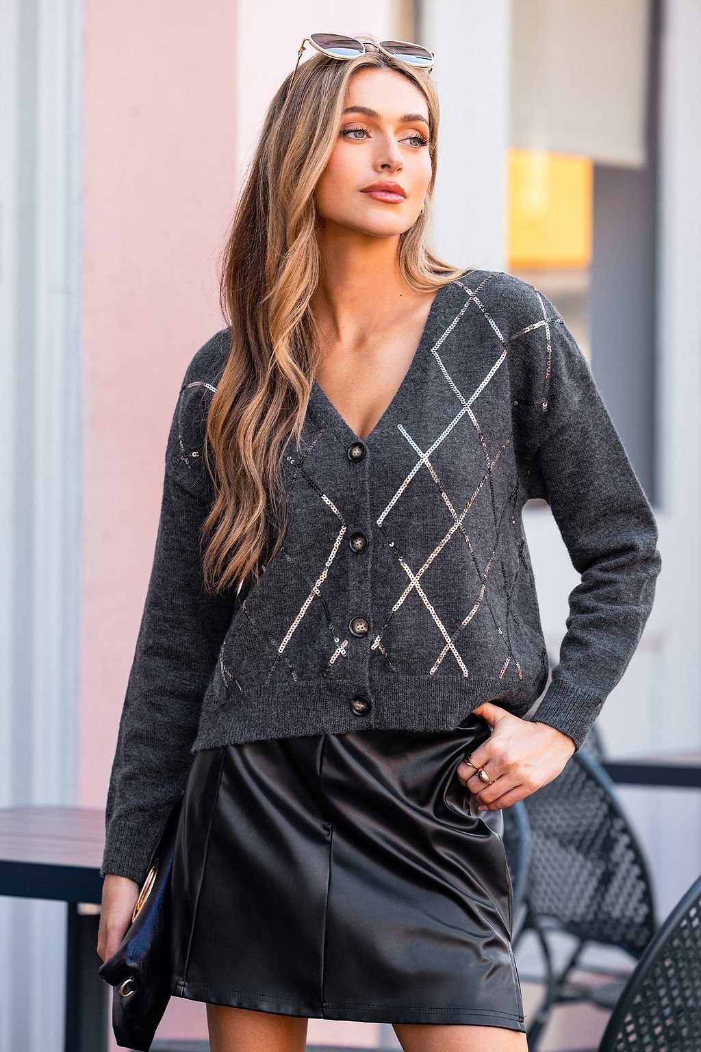 Cardigan grigio All That Glitters