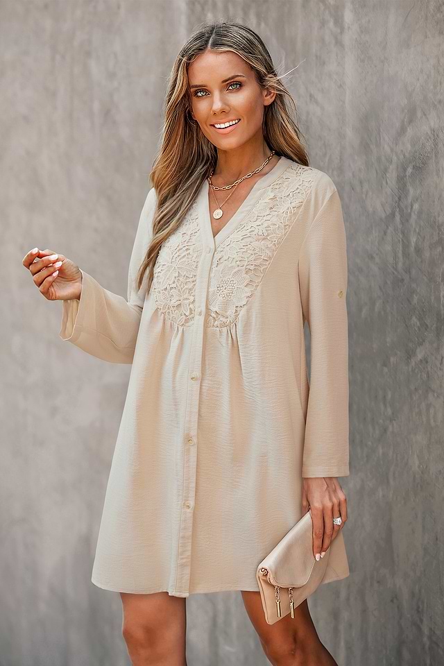 Wild Fields Beige Mini Dress | Effortless Chic Style | Cupshe