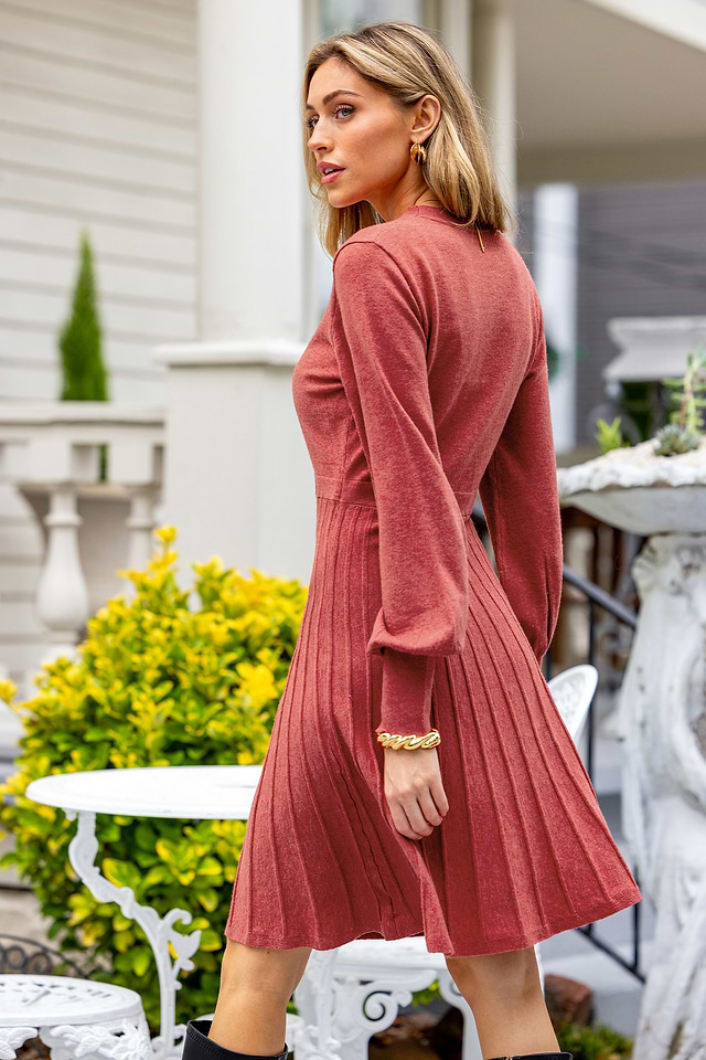 long sleeve red sweater dress Red Cable Knit Long Sleeve Mini Sweater Dress