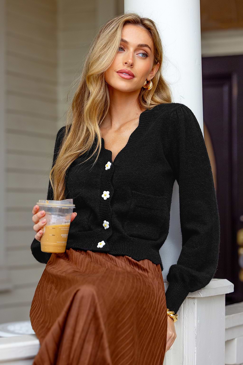 Cheeky Charm Black Cardigan
