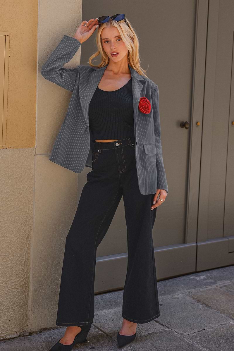 Blazer gris manches longues