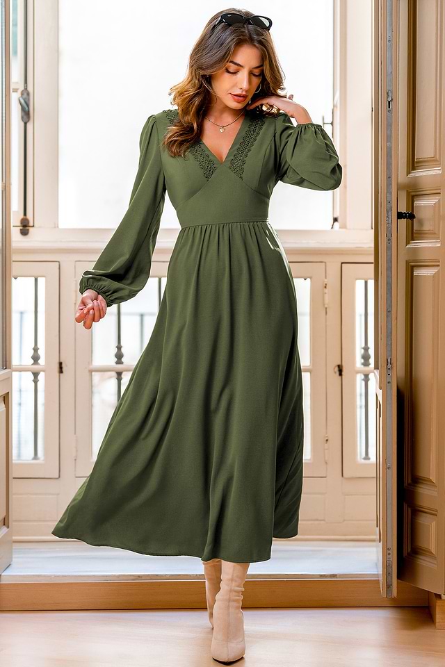 cecilia green dress Maxi | Relaxed Sophistication Availability:In Stock
