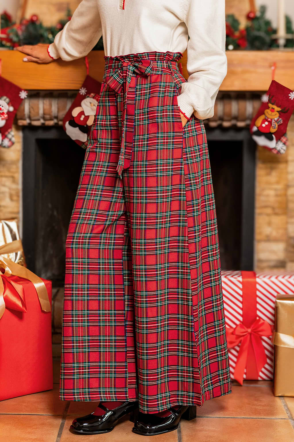 Spodnie w kratę „Booked & Busy”