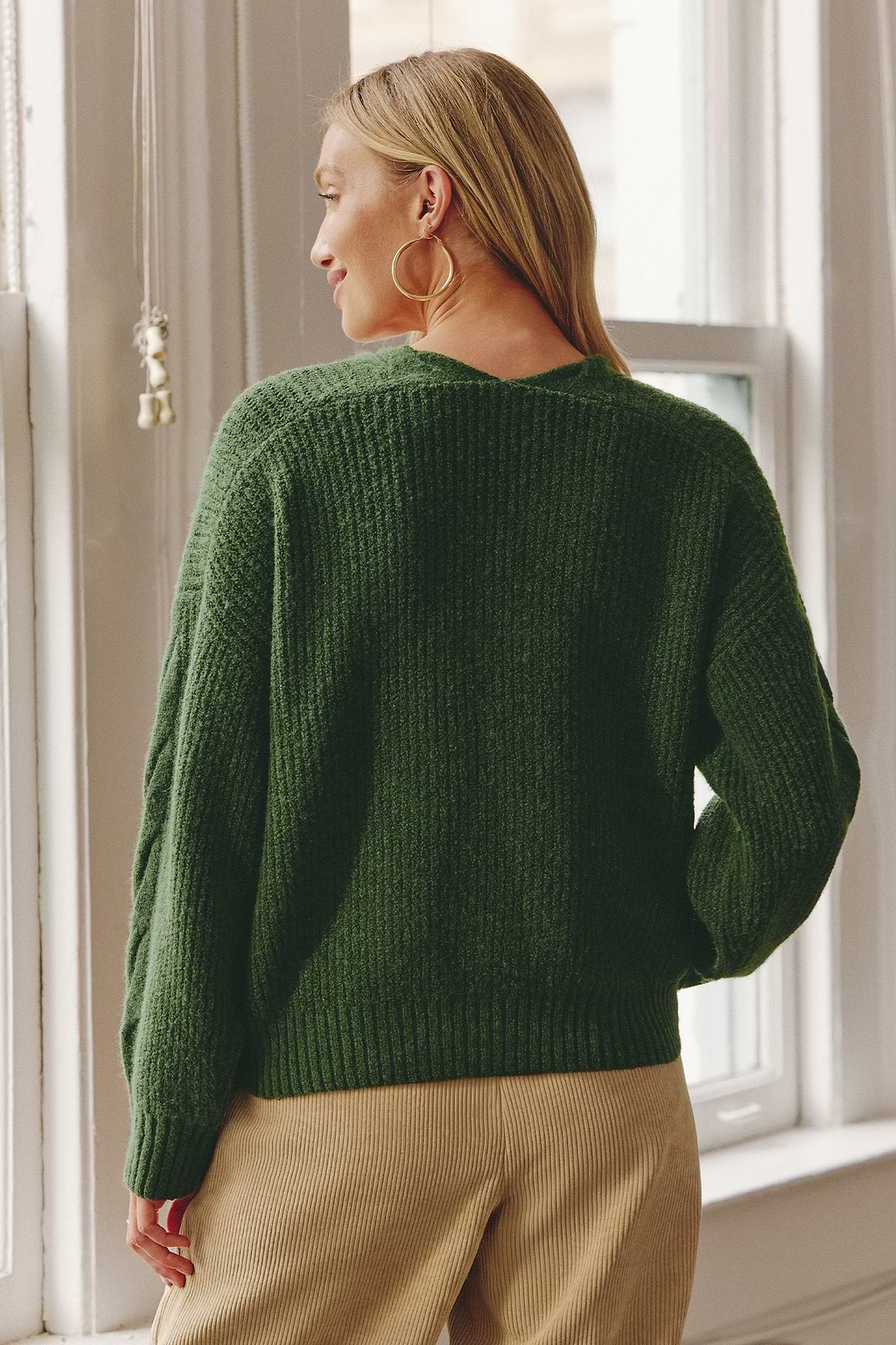 V-Ausschnitt Pullover in Grün