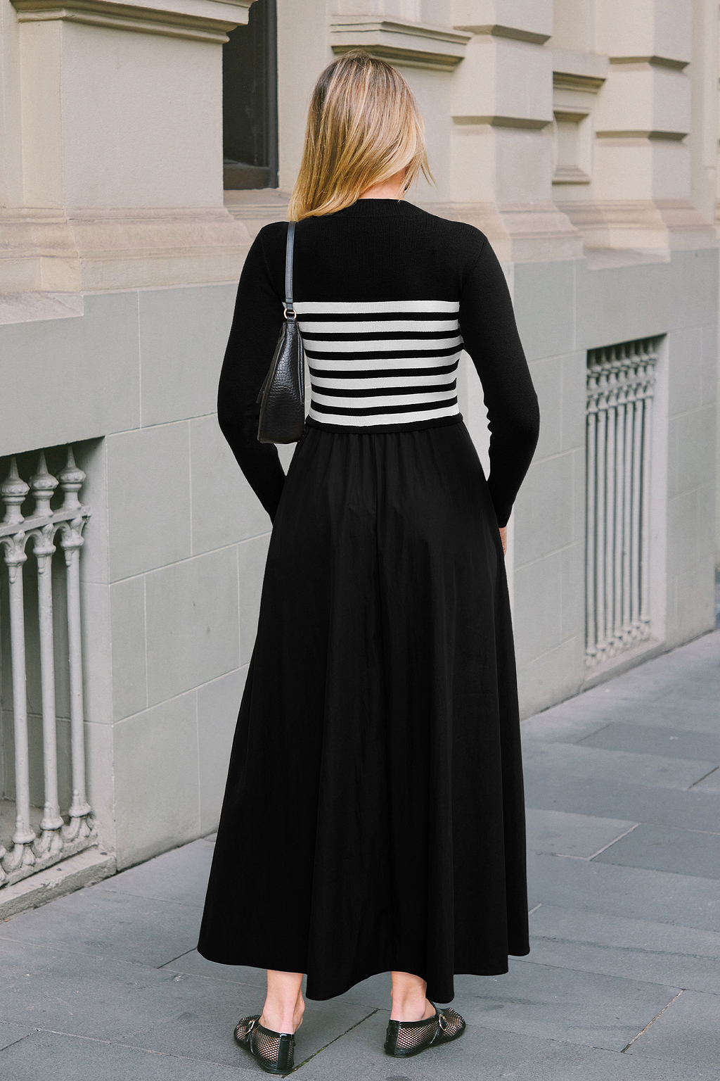 City Muse Striped Sweater Dress
