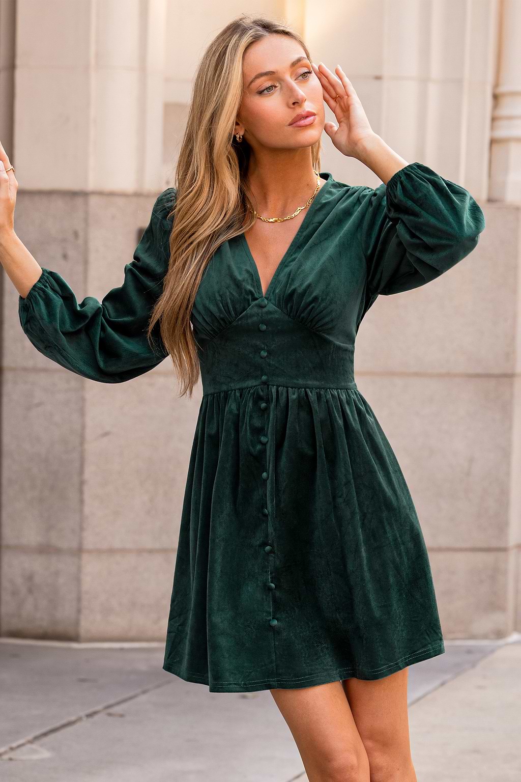 Twilight Grove Green Mini Dress