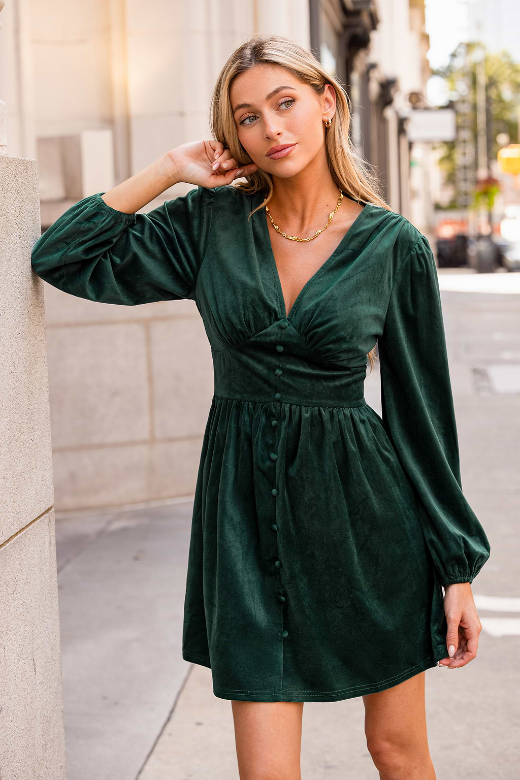 Twilight Grove Green Mini Dress