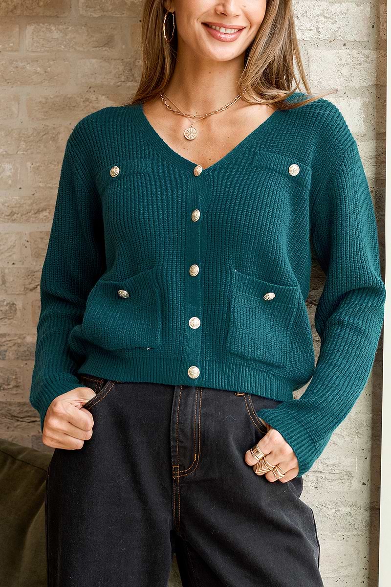 Secret Crush Aqua Cardigan