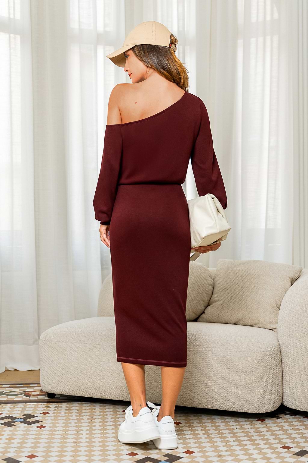 Front & Center Red Midi Dress