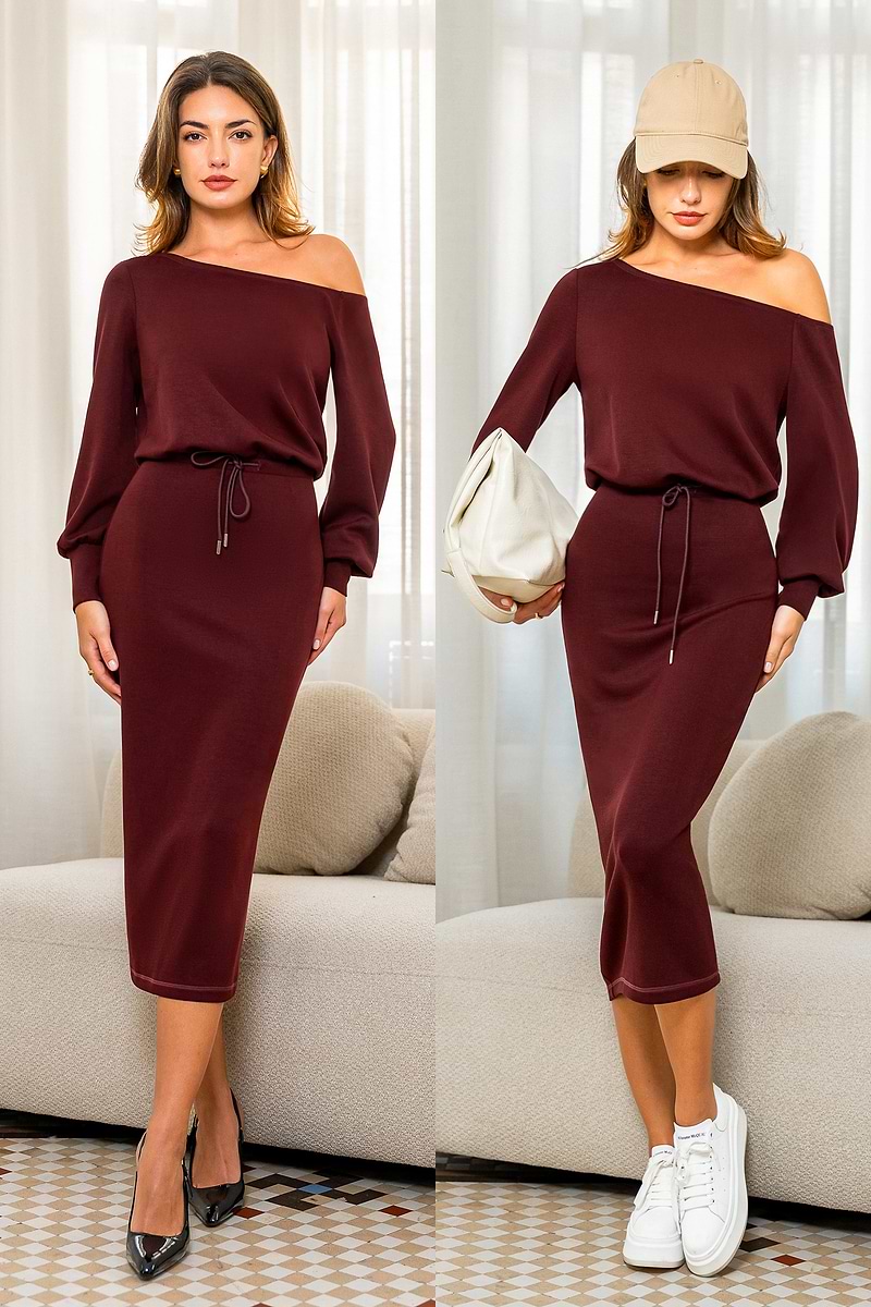 Front & Center Red Midi Dress