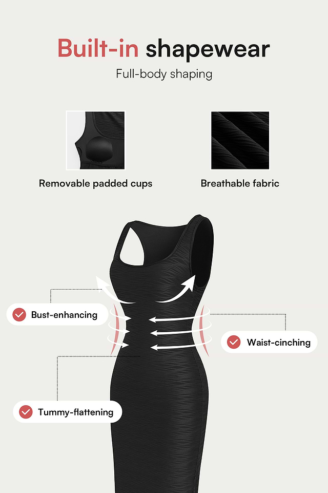 Star of the Night Black Shapewear Maxi Dress