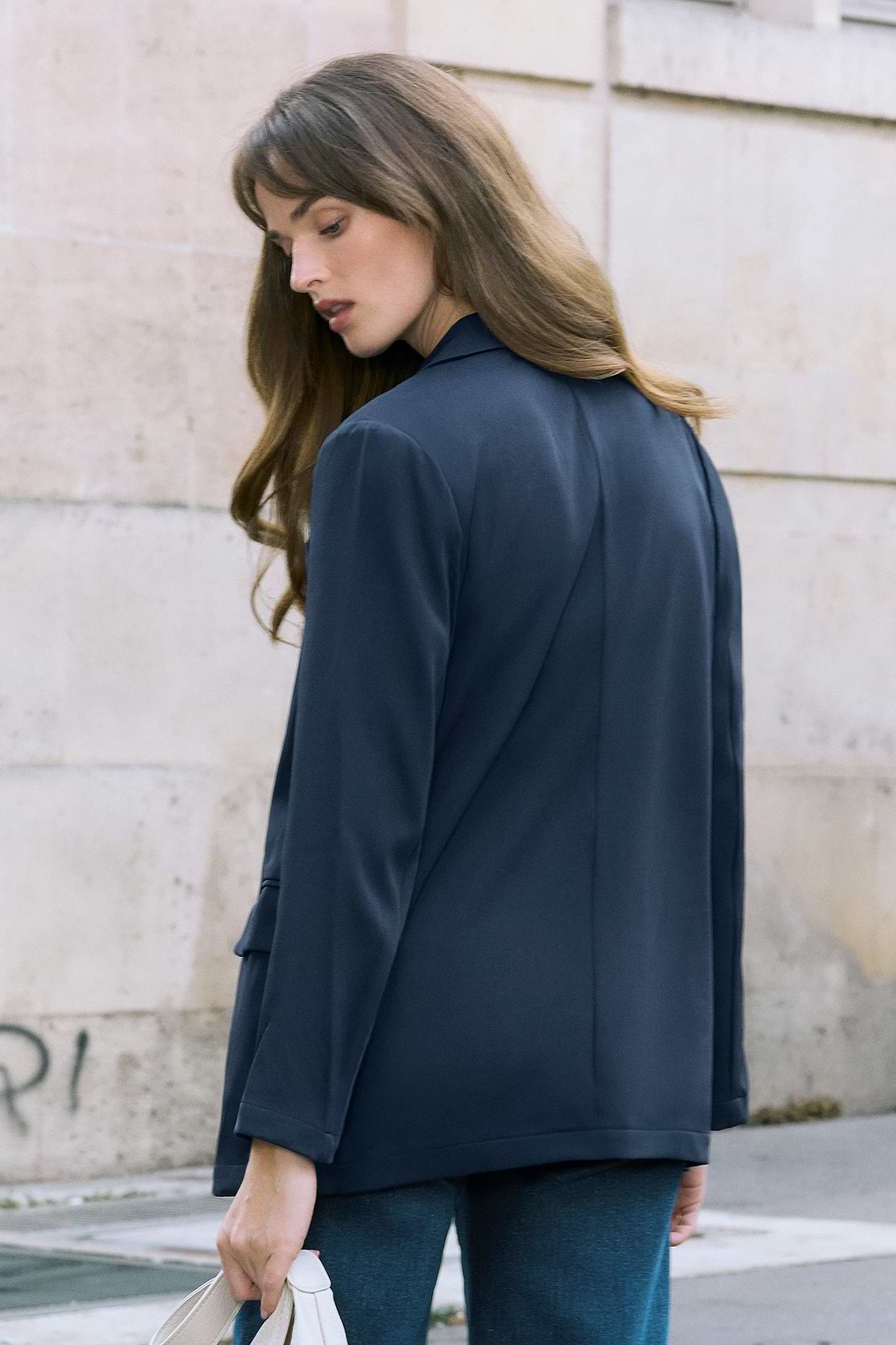 Blauer Blazer mit Taschen