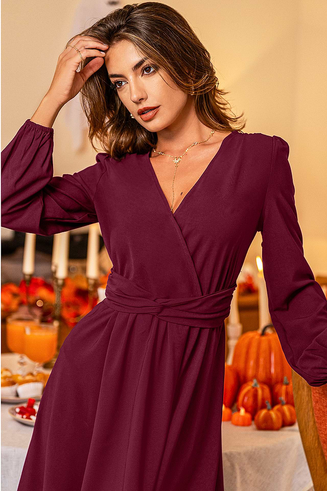 red mini wrap dress Aphrodite Molded Bust Angel Sleeve Wrap Dress Red
