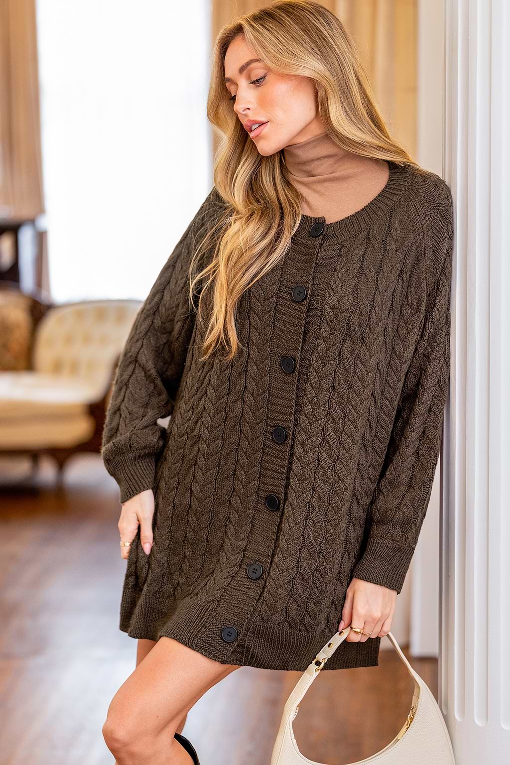 Morning Coffee Brown Cardigan