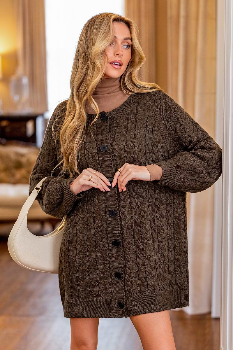 Morning Coffee Brown Cardigan