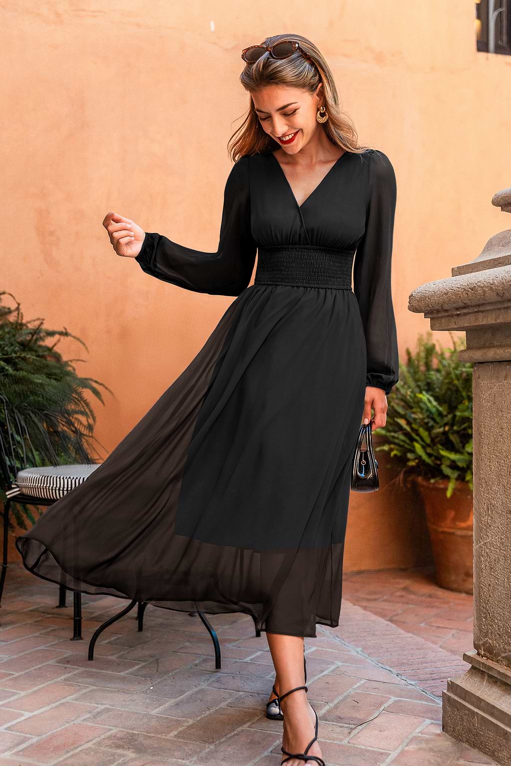 Royal Mood Black Maxi Dress