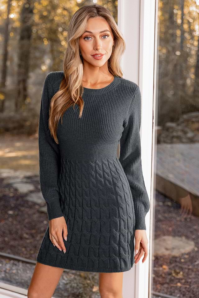 Morning Brew Blue Sweater Dress