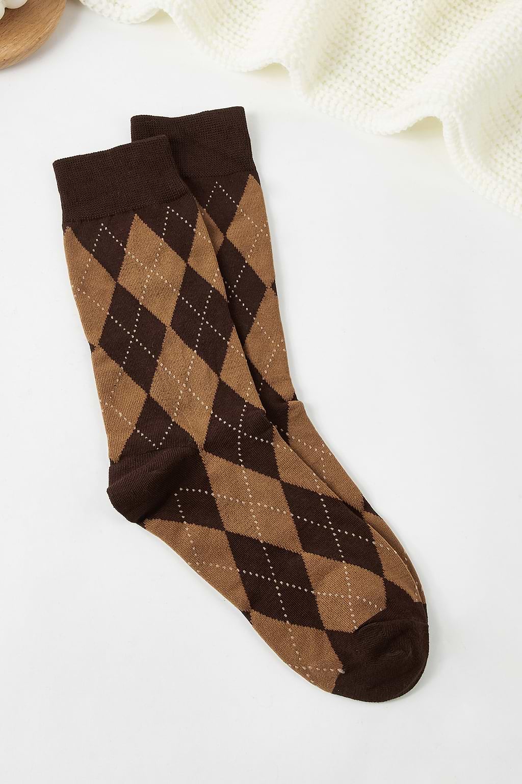 Lot de chaussettes argyle style preppy