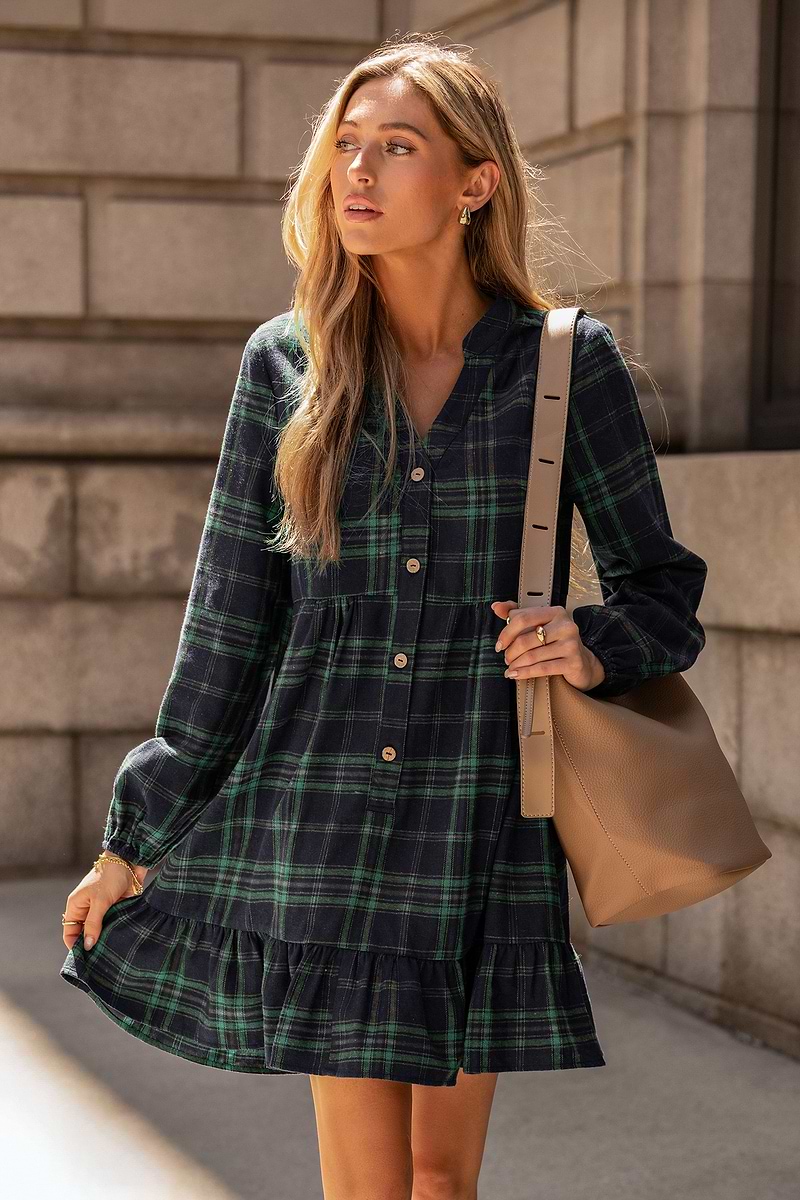 Check the Vibe Plaid Mini Dress