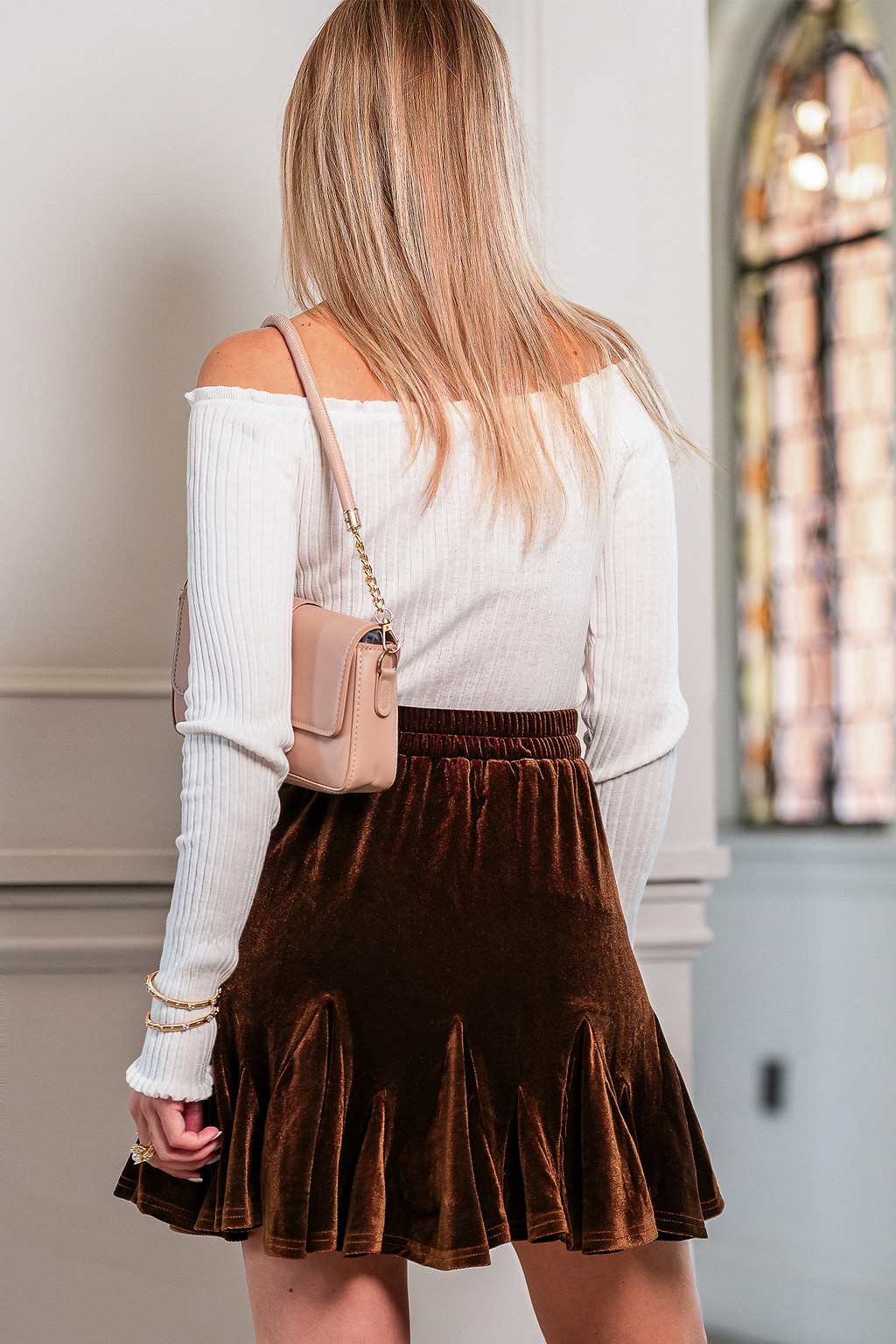 Spódnica mini Velvet Dream Brown