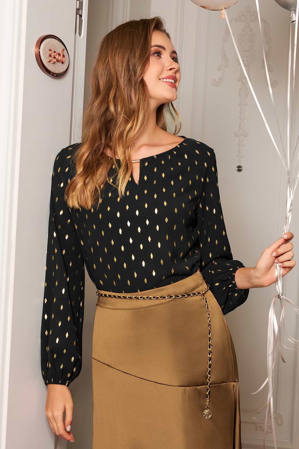 Top géométrique col rond