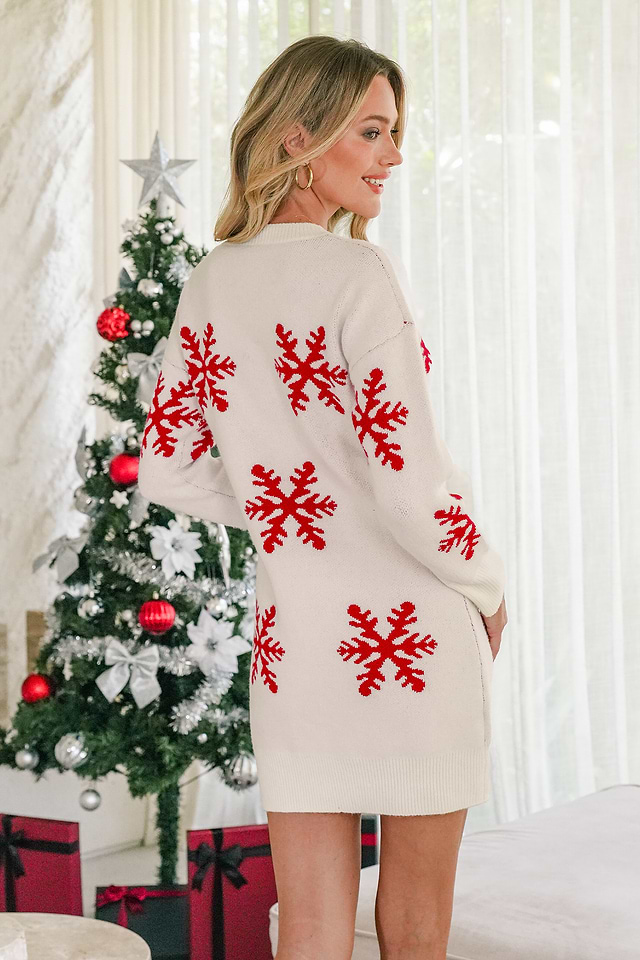 First Snow Christmas Sweater Dress | Cozy Holiday Cheer | Cupshe