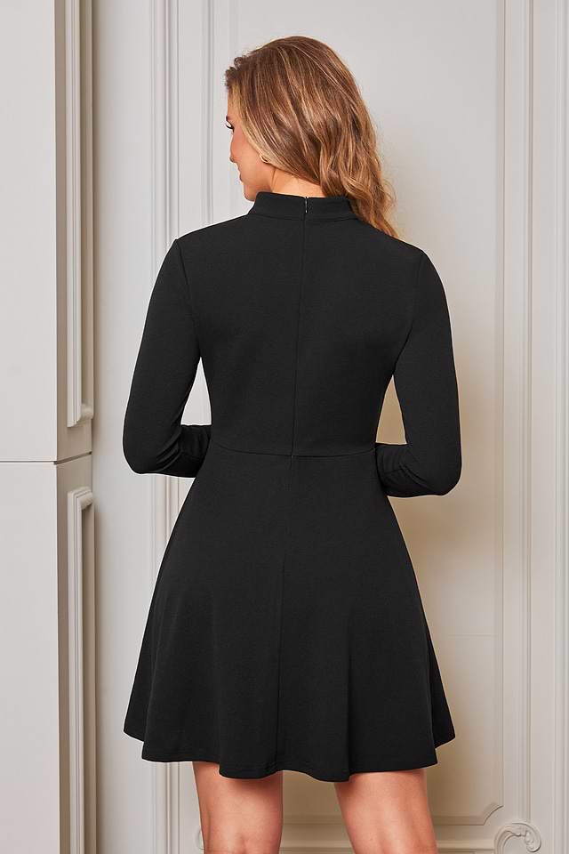 black illusion dress long sleeve Black Appliques Illusion Long Sleeves Deep V Neck Long Wedding Dress Dreamdressy