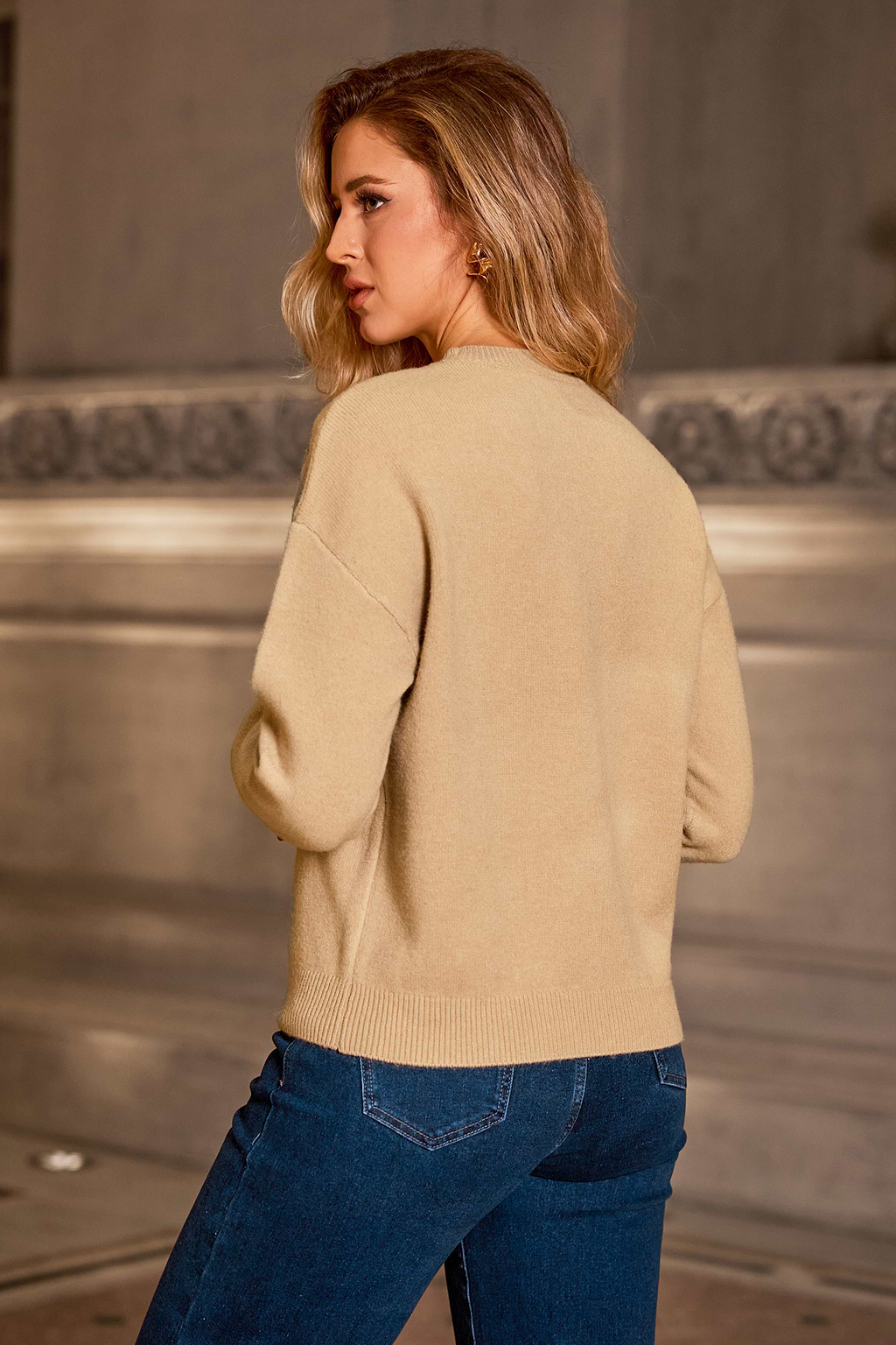 Bling It On Khaki Sweater