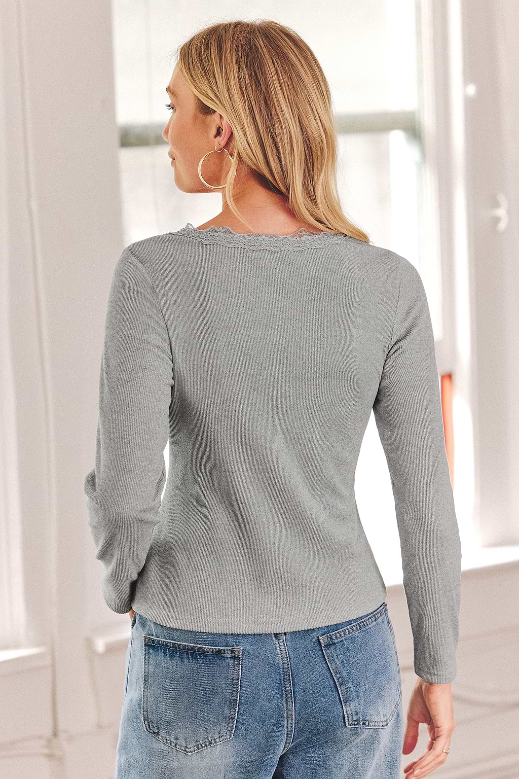 Made You Blush Grey Top