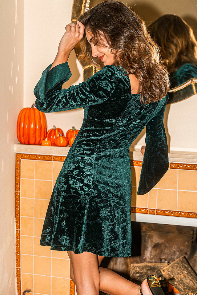 Gilded Age Green Mini Dress