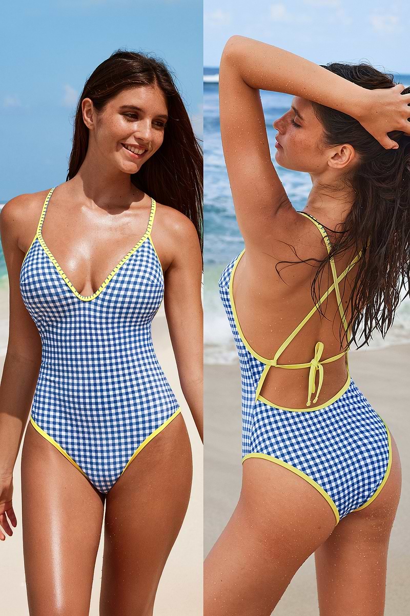 Blueberry Pie Gingham One-Piece Swimsuit