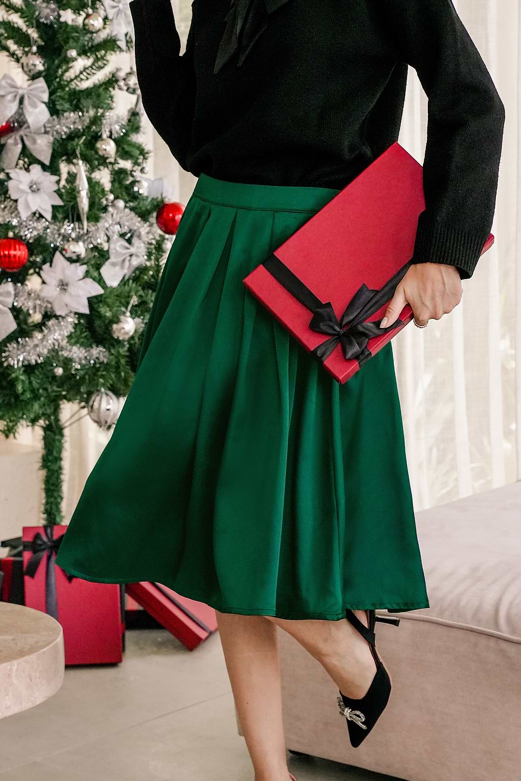 Ritz Green Midi Skirt