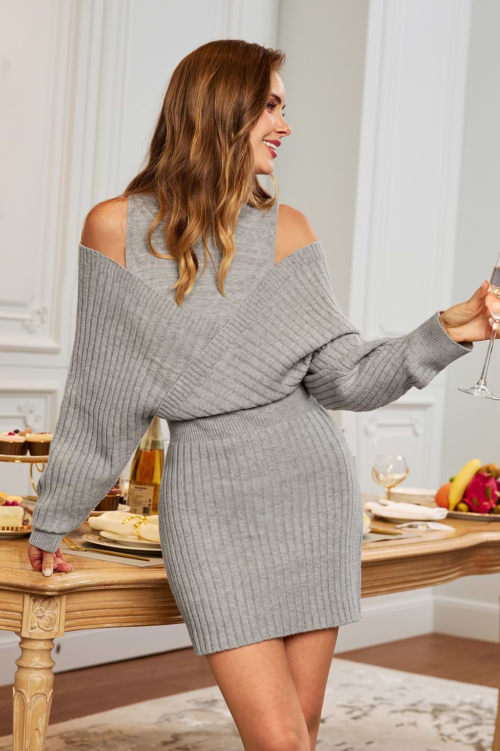 Wild About U Grey Sweater Dress