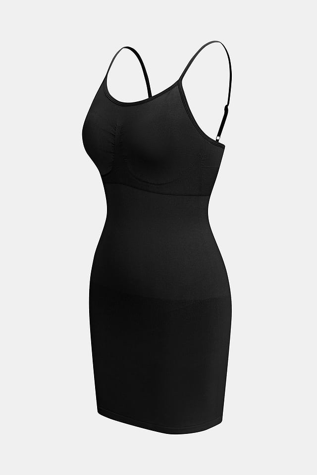 Cupshe Serving Body Black Shapewear Slip Dress - Black - L