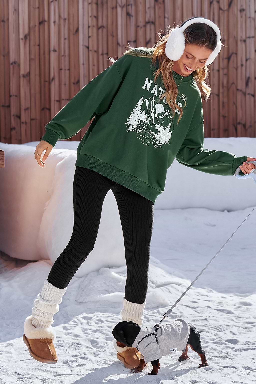 Legging noir côtelé ajusté