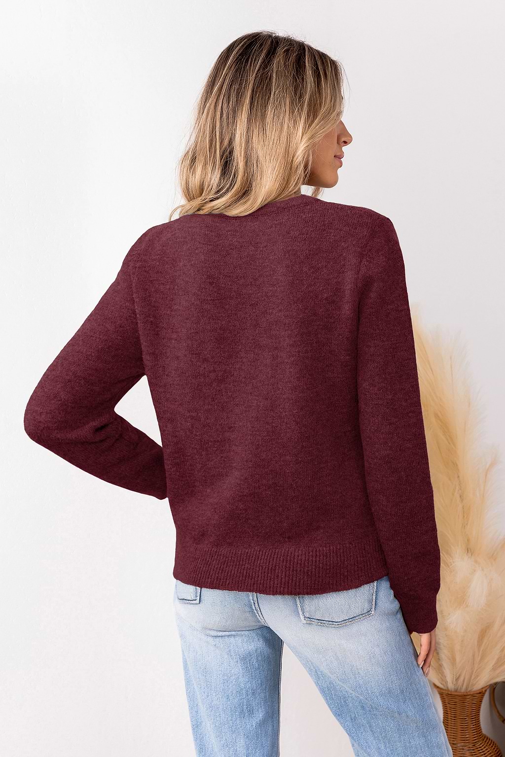 Autumn Fog Burgundy Knit Top