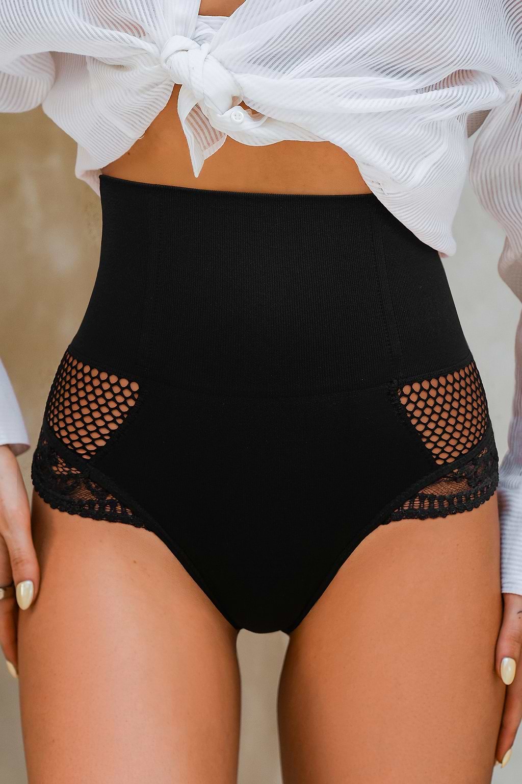 Midnight Mesh Black Shapewear Briefs