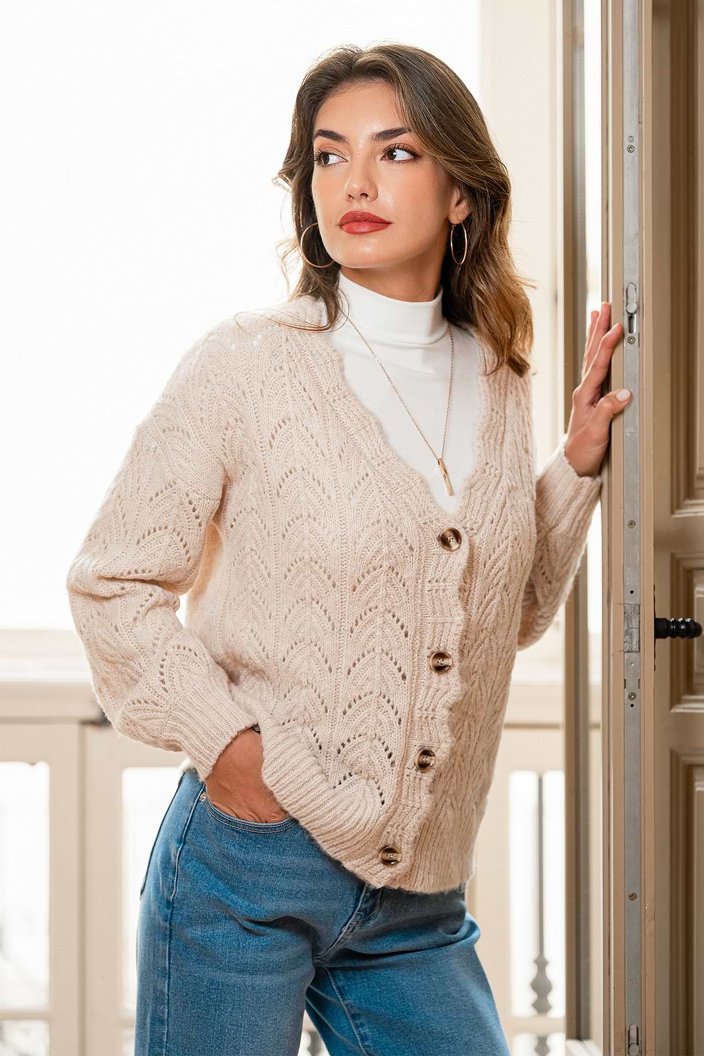 Extra Cozy Beige Cardigan
