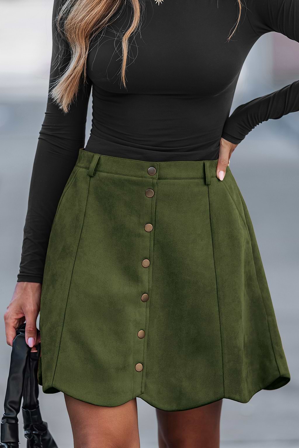 On the Edge Green Mini Skirt