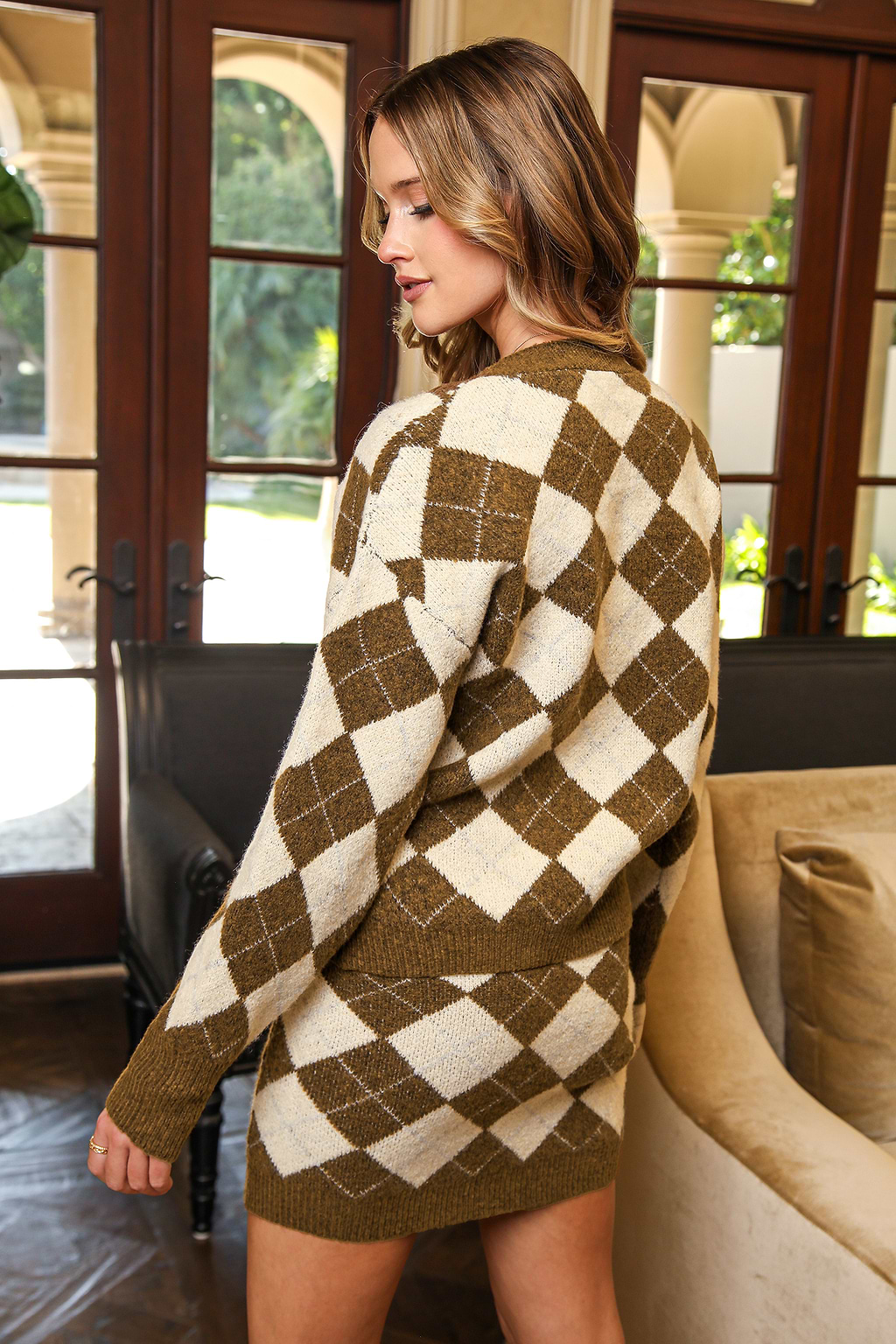 Argyle Mini Bodycon-Strickrock