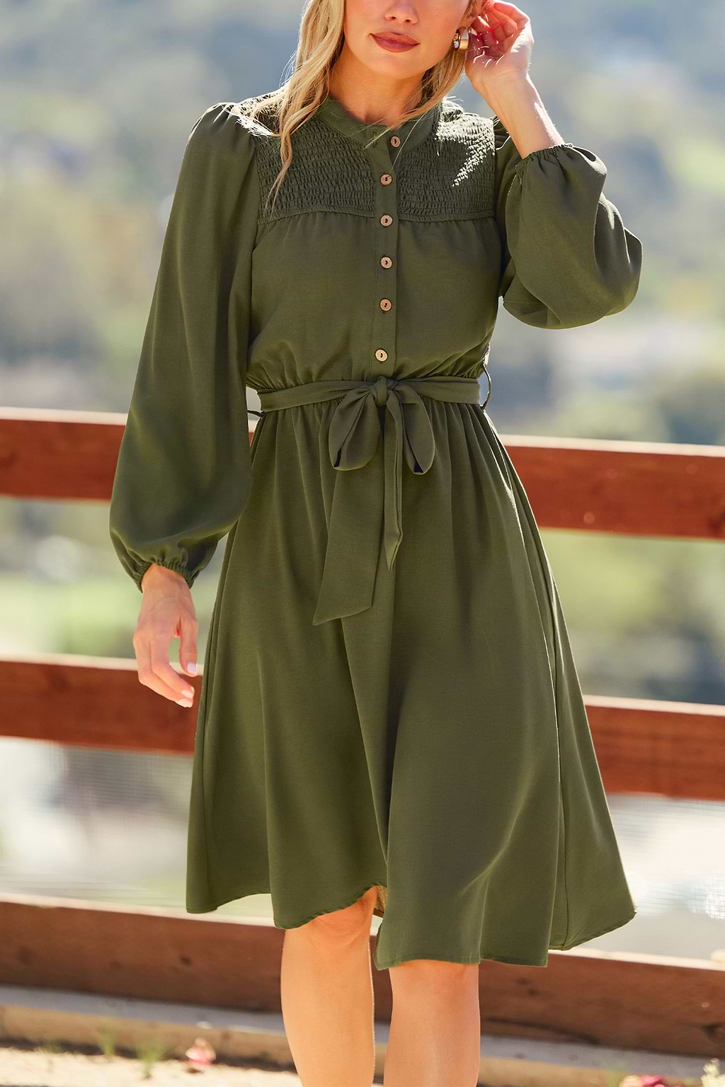 Abito midi verde Ride It Out