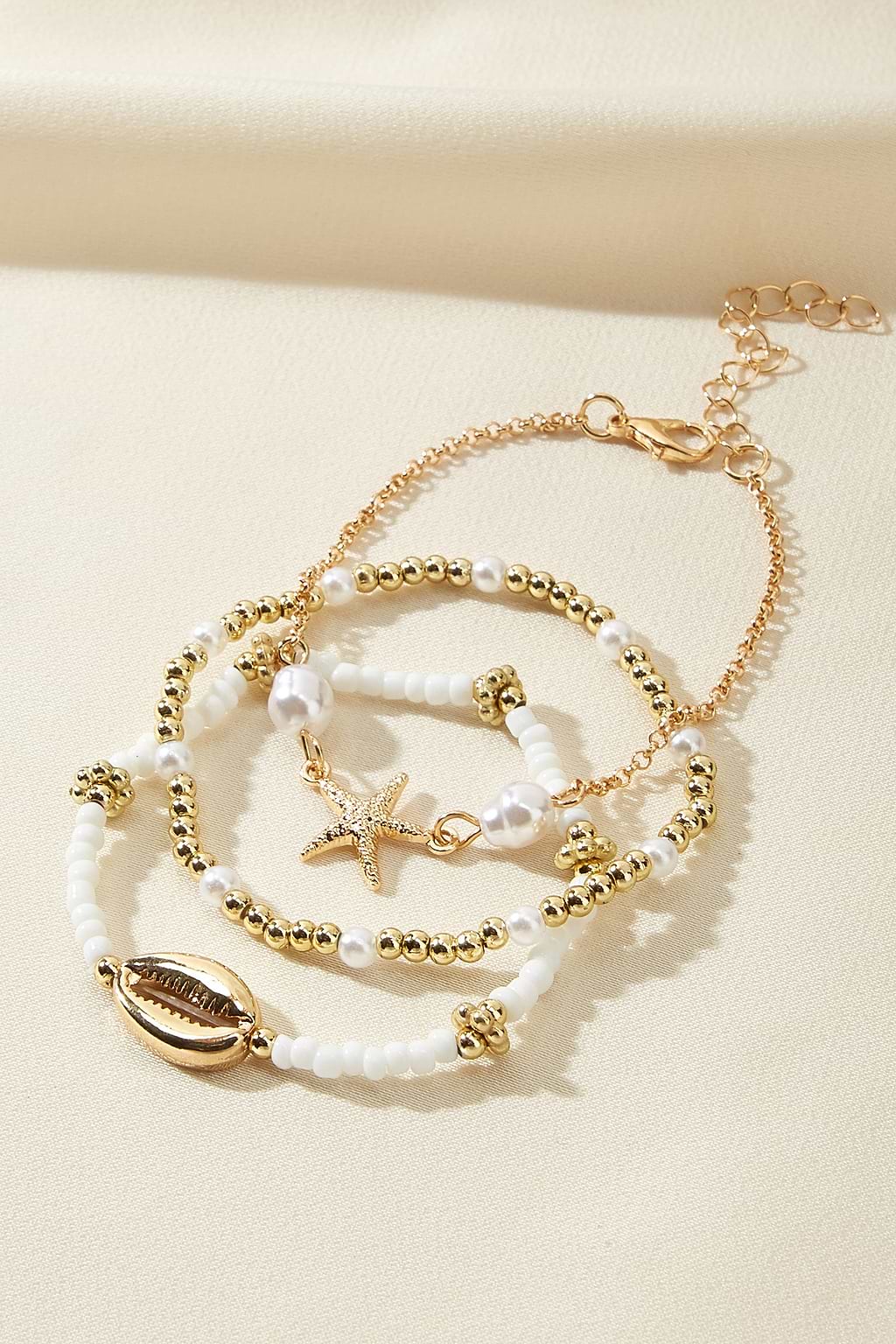 Sea Foam Treasures Beaded Bracelet Set