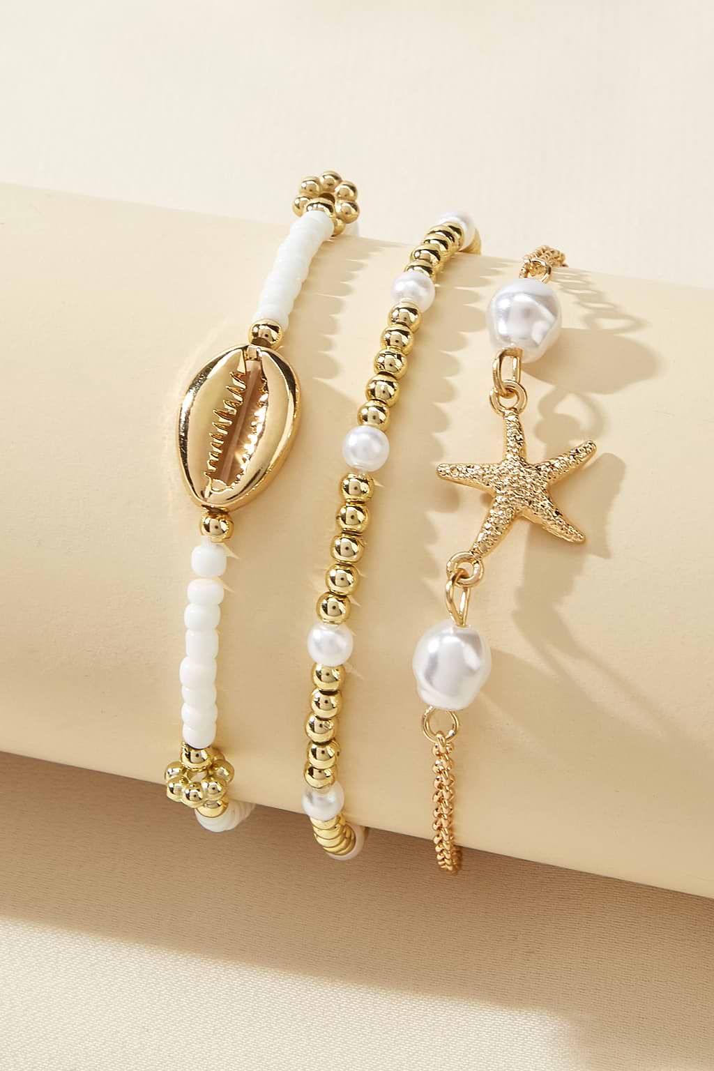 Sea Foam Treasures Beaded Bracelet Set