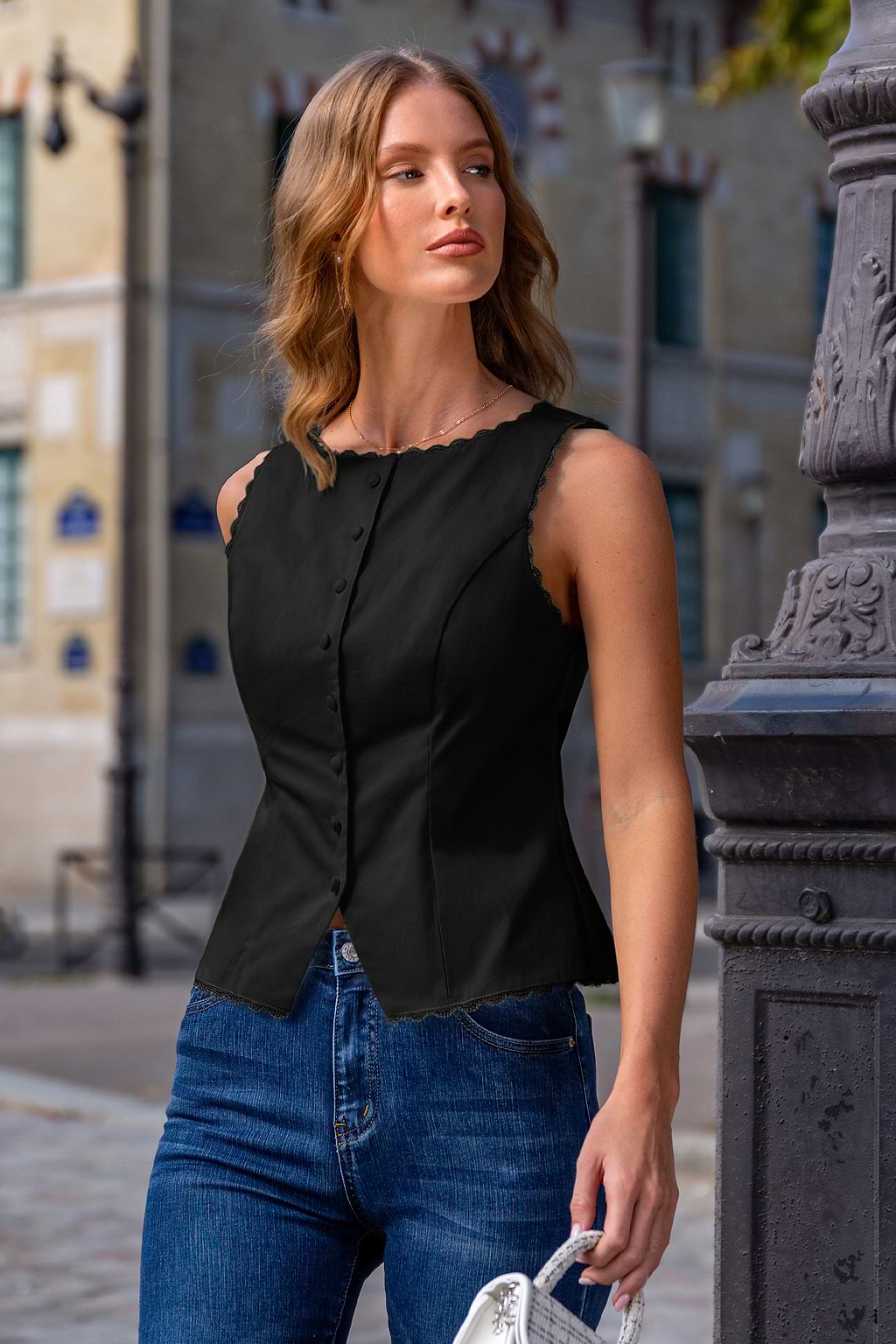 Polished Petal Black Top